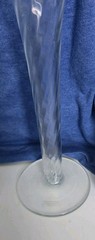 Mouth-Blown Romania Optic Swirl Hollow Stem Trumpet Champagne Flutes Set of 4…