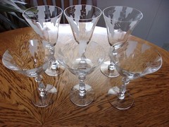 Etched Champagne Wine SC2541 Dunbar Fancy Cut Stem Etched Foot – Set of 6