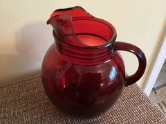 Vintage Royal Ruby Red 19 Piece Glass Drinkware Set Original Box, 12 With Labels