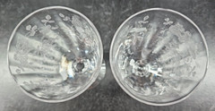 2 Fostoria Willowmere Juice Glasses Set Vintage Clear Floral Etched Stemware Lot