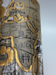 7 Vintage MCM Cera 22K Gold Old World Map Cocktail Tumblers Glasses EUC L👀K