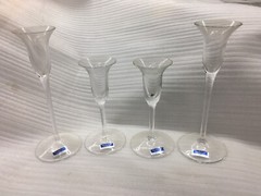 Marquis by Waterford Flora Flute – Set of 4 – 8-1/4” & 6” tall – NEW