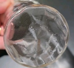 Set 4 Antique Etched Handblown Clear Glass Tumblers 4″ High, Floral & Dragonfly