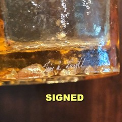 🍋 Heavy Bottom Scuffs 🍋 Citrus On The Rocks Glass 🍋 Signed 🍋 Fire and Light