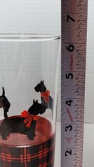 Scotty Dog Iced Tea Tumblers Anchor Hocking with Black & Red Plaid-Scottie Dogs