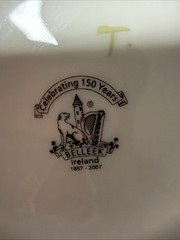 2007 Belleek Shamrock Porcelain Beer Mugs Himself Herself Ireland Irish Gift Cup