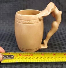 Vintage Art Deco Dorothy Kindell Nude Female Strip Tease Ceramic Art Pottery Mug