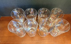 Vintage Culver Jeweled 22k Gold Mardi Gras Jester High Ball Glasses Set of 8