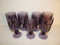 7 VINTAGE PURPLE LIBBY GIBRALTER DURA TUFF GOBLETS