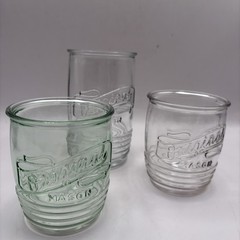 Lot 3 Original Mason Jar Cooler Glasses Set 12 & 20 Oz Emboss Rib Drink Tumbler