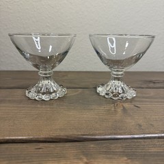 Anchor Hocking Berwick Boopie Liquor Glasses Vintage Beaded 3.75” Set Of 2