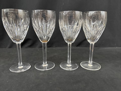 4 Waterford Carina Crystal 7 1/8″ Wine Glasses 2 3/4″ Diameter