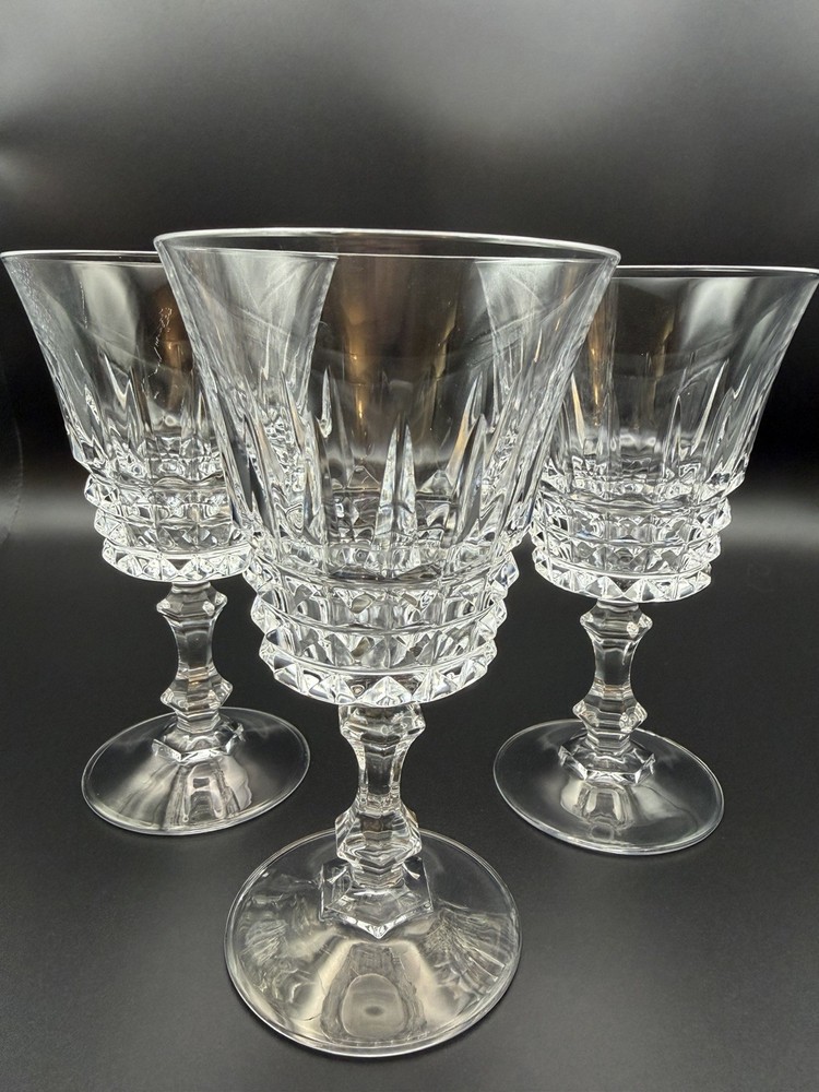 Set/3 Cristal D’Arques TUILLERIES VILLANDRY Crystal Wine Glasses 5 1/4″