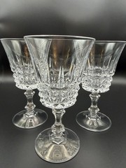 Set/3 Cristal D’Arques TUILLERIES VILLANDRY Crystal Wine Glasses 5 1/4″