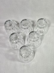 6 Pasabahce Palaks Baroque Clear 10 Panel 3 5/8″ Juice Glass Tumbler Turkey