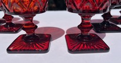 6 Beautiful Imperial Glass Cape Cod Red 5 1/4” Water Goblets 8 Oz