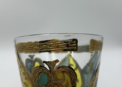 Georges Briard MCM 22k Gold Signed Spade Glasses Set of 4 Double Shot