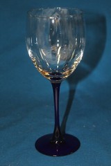 Cristal D’Arques Durand Neptune Sapphire Blue Crystal Wine Glass 8”