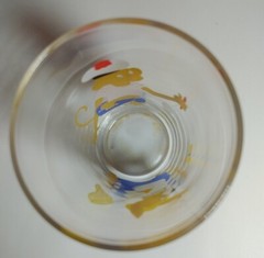 Vtg. Arcoroc France Cartoon Monkey & Rabbit Kids Juice Tumbler/ Glass 5 Oz.