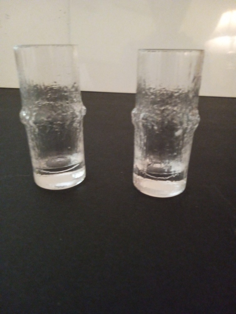 Iittala Finland Niva 1960s Set of 2 Cordial or Shot Glasses 1 fl. oz. EXCELLENT