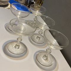 Vintage Set of 5 Clear Libbey Georgian Glass Coupe Champagne/Cocktail Glasses