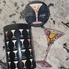 Lolita Hand Painted Martini Glass The Martini Collection Hearts & Love 10 oz
