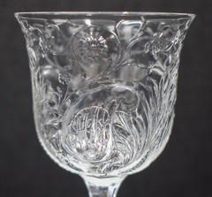 Rare Heavy Rock Crystal Webb Cut Glass Wine with Monogram