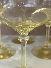 HEISEY 1930s OLD DOMINION SET OF 6 SAHARA YELLOW CHAMPAGNE TALL SERBET GLASSES