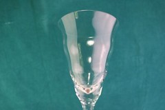 Ribbled Optic Clear No Design Pulled Stem Set of 2 Water Goblets 9 1/8 «