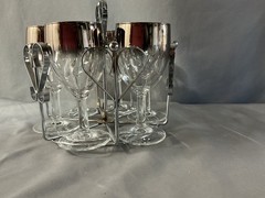 MCM Silver Fade/Ombre Set w Chrome Heart Caddy set of 6