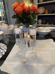 Cristal d’Arques Longchamp Champagne Flutes Set 3 France 24% Lead Crystal Box