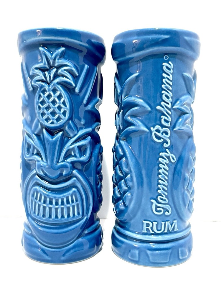Ceramic Rum Tiki Bar Mugs Vibrant Blue by Tommy Bahama – Maui Set of 2 – 16oz