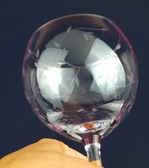 LENOX Heather Pink, Balloon Wine Glass, Blown Glass, Clear Stem, 8-7/8 Tall