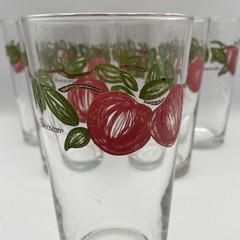 6 Vintage Franciscan Apple 5.75″ Tall Glasses Tumblers Iced Tea 17oz Libbey EUC