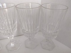 Vintage Fostoria Heritage Stem Iced Tea Water Glasses set 7 Clear 10oz 7 1/8″