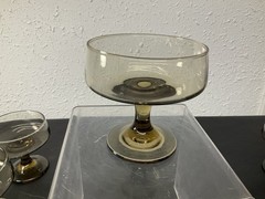 Vintage Libbey Glass Champagne Sherbet Dessert SET OF 6 Tawny Accent Brown 3 5/8