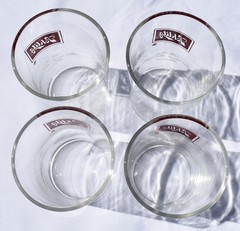 SCHLITZ – THE BEER THAT MADE MILWAUKEE FAMOUS – Set of 4 – 4″ TASTER GLASSES