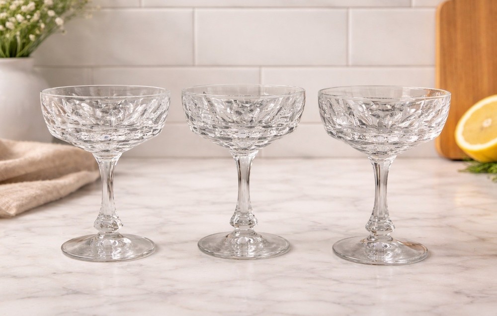 Mikasa Buckingham Champagne Coupe Tall Sherbet Dessert Glasses Set Of 3