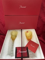 NIB FLAWLESS Glass BACCARAT France Two VEGA Crystal FORTISSIMO RHINE WINE GOBLET