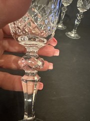 Bohemia Crystal Set Of 4 Cordial Glasses Marquis Pattern 6” T By 2.5” W