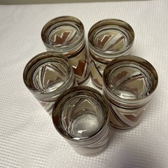 5 Vintage Southwestern Geometrical Libbey Glasses 1970s Tumblers-Earth Tones