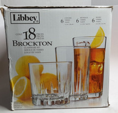 Libbey Brockton 14 Piece Drinkware Set (4 Tumbler, 5 Rocks and 5 Juice Glasses)