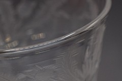 READ – Edinburgh Crystal Thistle Whiskey Glass Tumbler SIGNED 3 3/8″