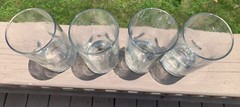 Set Of 4 Crisa Clear Thumbprint Glasses 16oz Capacity