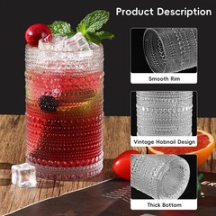 Stylish 2-Piece Vintage Drinking Glass Set – Highball & Cocktail Perfected