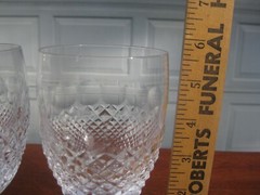 Set of 3 High Quality Cut Crystal Wine Glasses 5 3/4″H