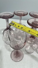 Libbey Mauve Light pink purple wine water glasses 8 Oz vintage 90s set of 7