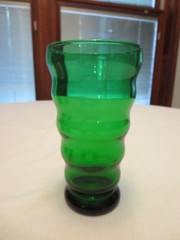Set of 4 Anchor Hocking 5.75” Whirly Twirly Forest Green 13oz Tumblers
