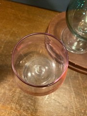 4 Vintage Mini Brandy Snifters Cordial or Cognac Glasses 3.75” Tall Green Purple