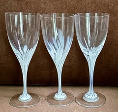 (3) Rosenthal Studio-Line Snowflower Wine Glasses Confetti Crystal 7.5” tall